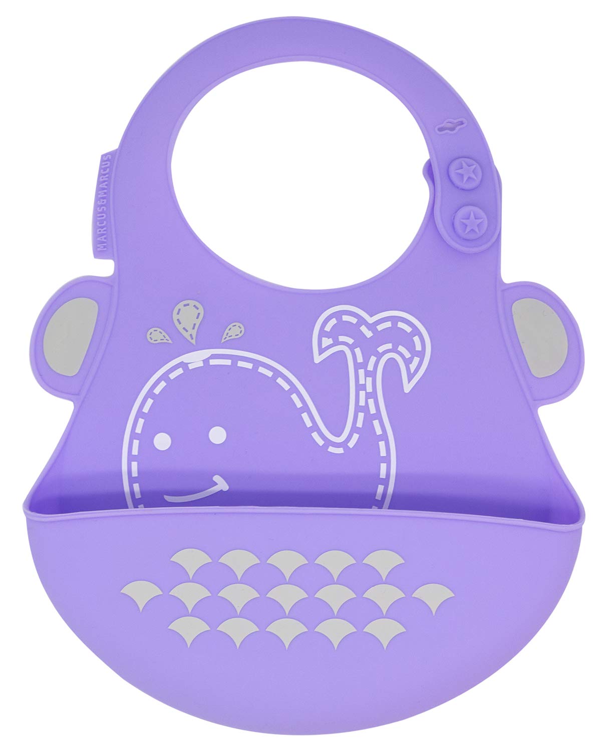 MARCUS&MARCUSSilicone Baby Bibs for Baby & Toddler, Adjustable Size, BPA & Phthalate Free, 6 Month+
