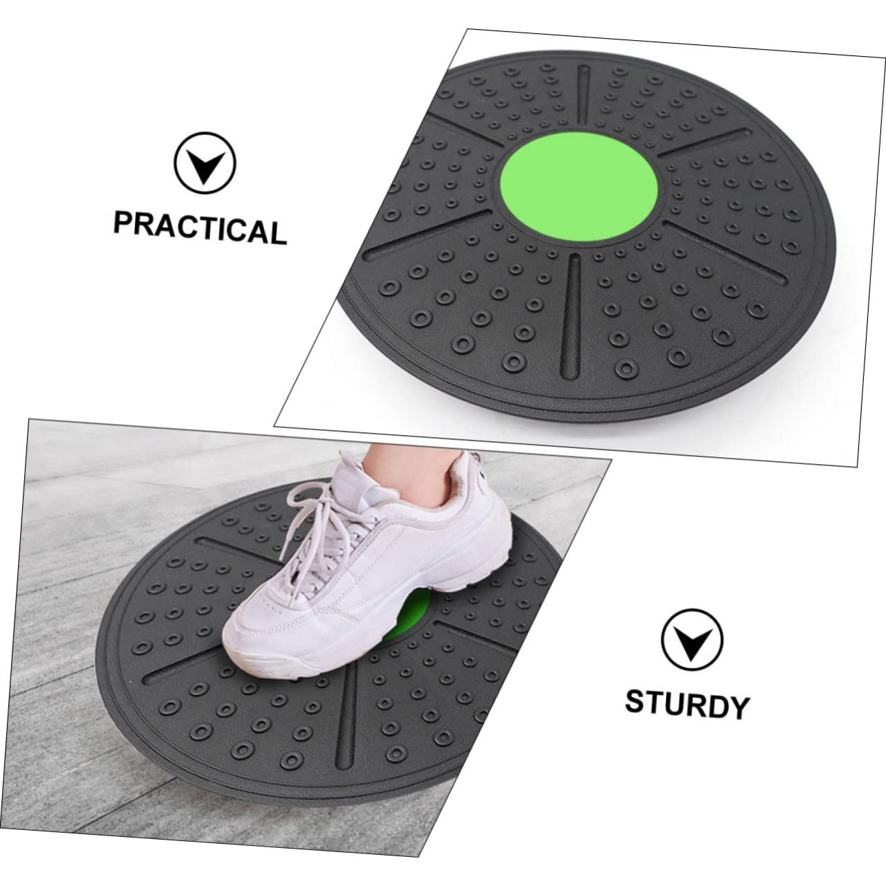Gatuida Balance Board Yoga in Verde Tavola Stabilità Antiscivolo per Allenamento Fitness e Riabilitazione Attrezzo Propriocettivo per Rafforzare Anche e Caviglia Tavola Oscillante