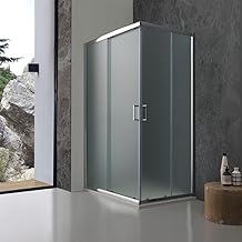 Box doccia rettangolare 80x120 cm cristallo opaco e profili cromo | Giada