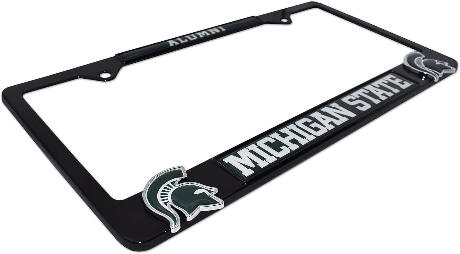 Elektroplate Officially Licensed – Michigan State University Alumni Black Metal License Plate Frame with 3D Logos affixed | Premium Metal Car Tag Holder | Weather-Proof Automotive Accessory