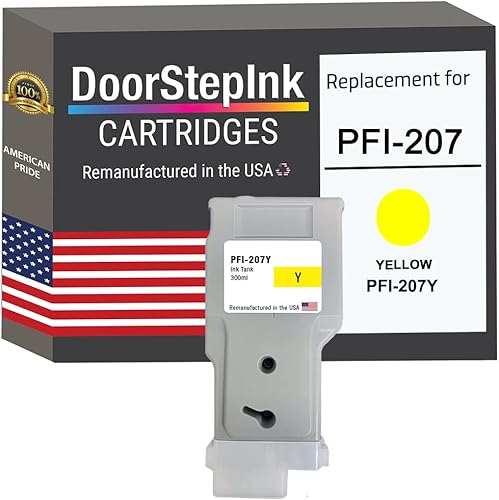 DoorStepInk Recambios de cartucho de tinta para Canon PFI-207 10.1 fl oz amarillo para impresora imagePROGRAF iPF680 24 in., iPF685 24 in, iPF780, disponible en Yaxa Costa Rica
