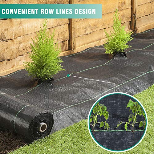 Snail 6ft x 300ft Weed Barrier Landscape Fabric Premium 5oz Pro Heavy Duty Ground Cover Anti-Weed Gardening Mat High Permeability Easy Setup Commercial Outdoor Weed Mat - Thumbnail 4
