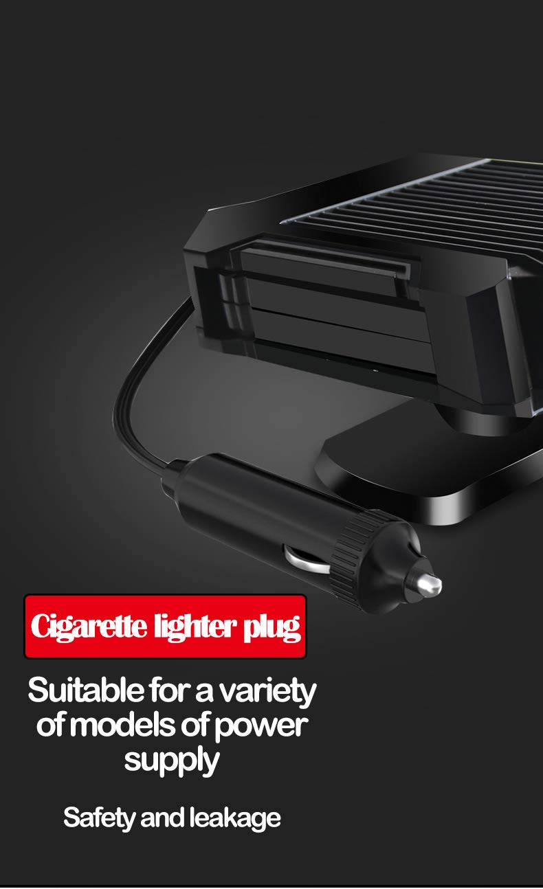 12V/24V 300W Universale 2-in-1 Ventola del Riscaldatore per Auto, Kit di Riscaldamento Invernale Sbrinatore per Parabrezza del Finestrino dell'Auto, Nero