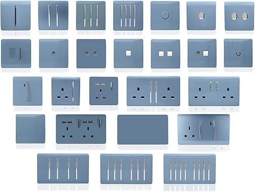 Miniatura 6 de Trendi - Interruptor de luz táctil de 1 banda de 2 vías, artístico, moderno, brillante, 10 amperios, cielo (paquete de 2)