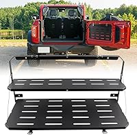 Vista 1 de Mesa plegable para puerta trasera de Ford Bronco, mesa plegable de acero para puerta batiente, estante de carga negro compatible con Ford Bronco