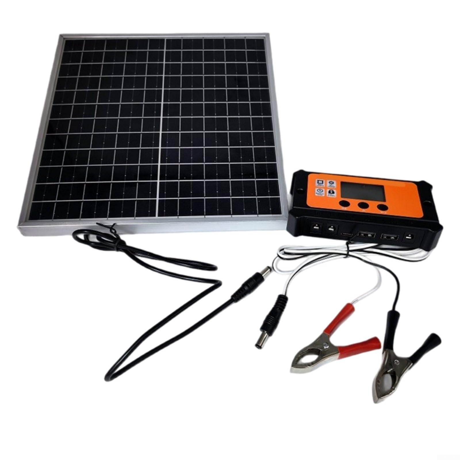 Panneau solaire monocristallin 12 W étanche IP65, compact 235 x 225 mm avec prise CC pour extérieur, camping-car et courant de secours (100 A)