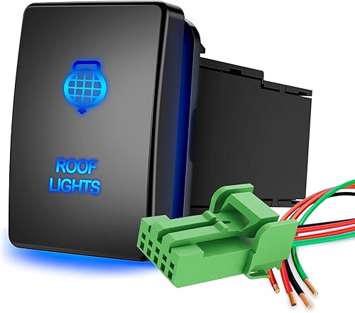 Miniatura 72 de Nilight Interruptor de botón de encendido y apagado de 12 V con kit de cable conector, 1.28 x 0.87 pulgadas, repuesto para Toyota Sequoia Highlander