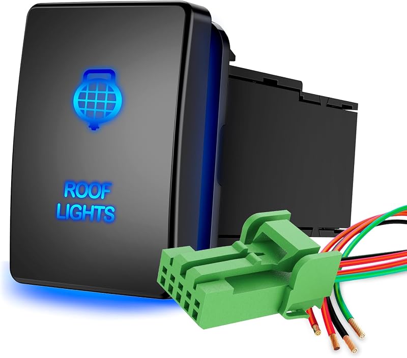 Interruptor de botão para luzes de teto Nilight SPST 12 V com conector e fios – 1 unidade