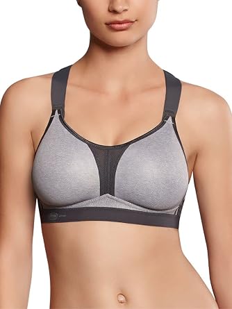 Anita Womens Active Dynamix Star Max Support Sports Bra, 5537, Heather Grey, 32A