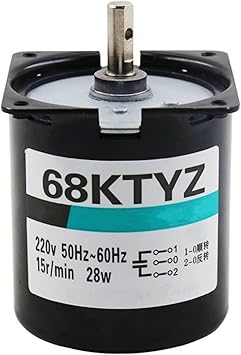 GTPBAO Turner Synchronous 28W 68KTYZ Permanent Magnet Synchronous Geared Motor 220V AC Speed Reducer Motor Egg Turner Motor Advertising Light Box Motor Reversible Rotating20RPM