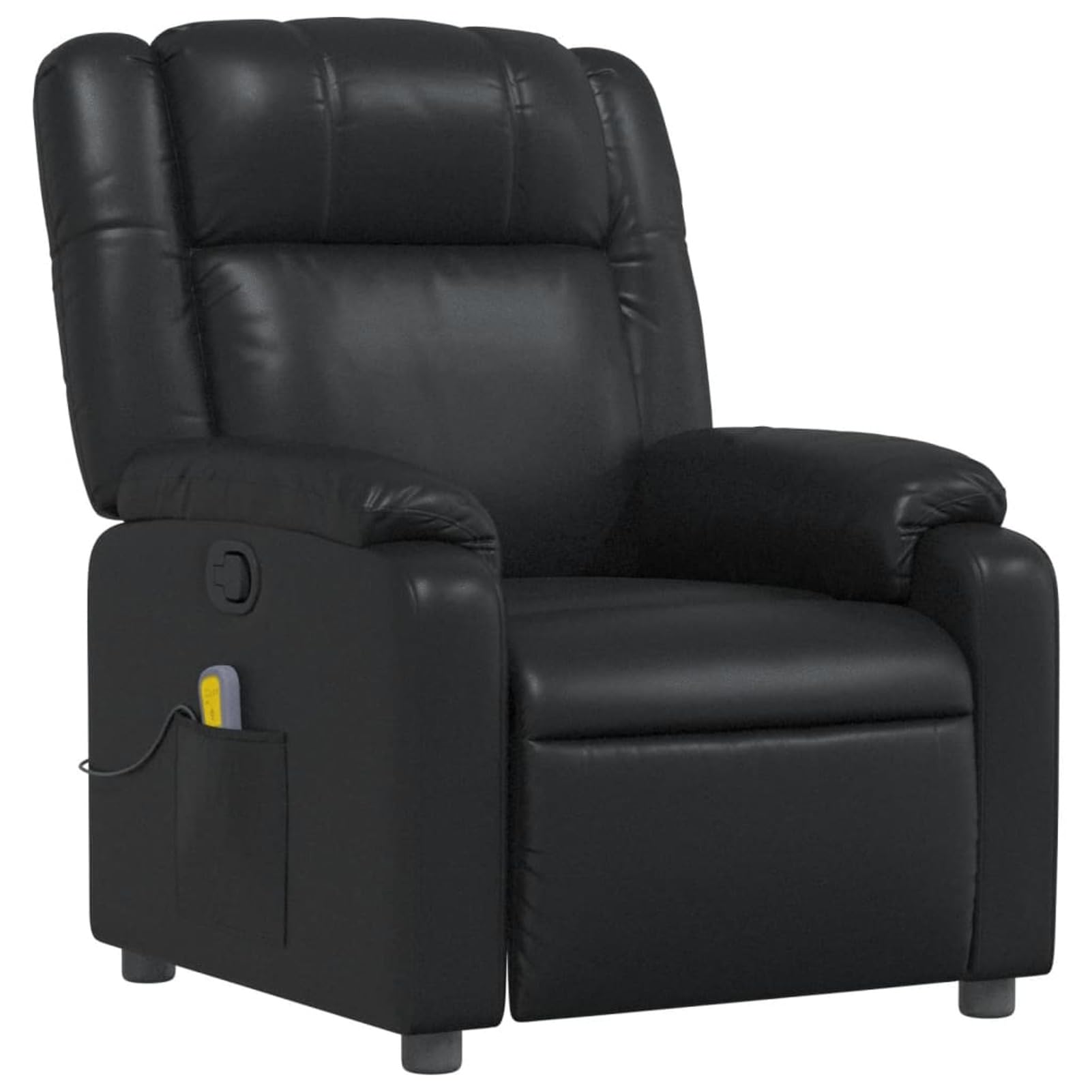 IKAYAA Sillón Reclinable de Masaje Cuero sintético Sillón De Relax, Sillon Masaje Relax, Sillon Relax Electrico con Bolsillos Laterales para Salón Oficina Dormitorio Color Negro