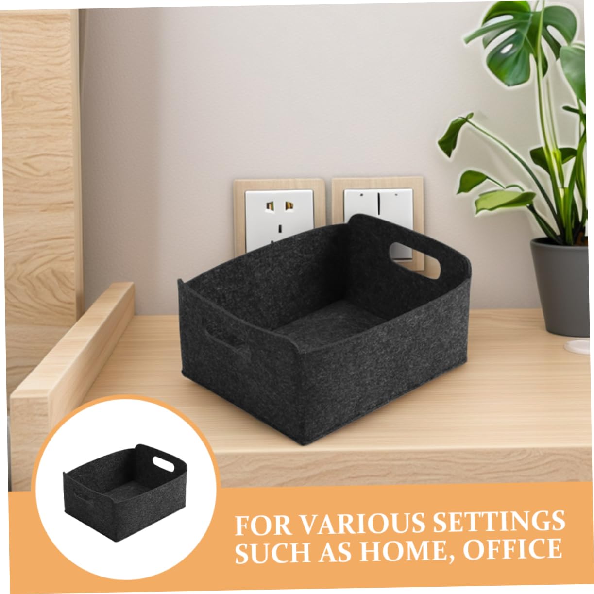 4 Faltbare Aufbewahrungskörbe aus Filz für Büro und Zuhause Schwarz | Großes Fassungsvermögen, Weiches Material, Vielseitig Nutzbar, 4 Stück für Spielzeug und Kosmetik
