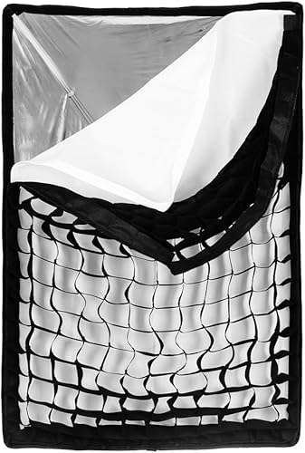 Miniatura 4 de Godox Caja de luz rectangular de 27 x 39 pulgadas, montaje Bowens con rejilla de panal de abeja, iluminación estroboscópica compatible con flash de