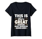 Womens Frontend Developer Programming Coder Software Programmer V-Neck T-Shirt