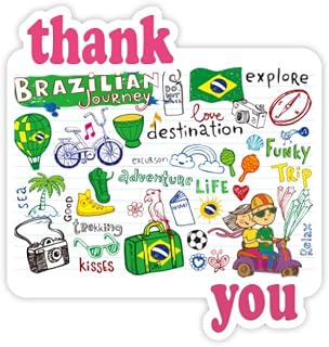 Adventure Life Brazil Journey Brazil Thank You Stickers Quote Grateful