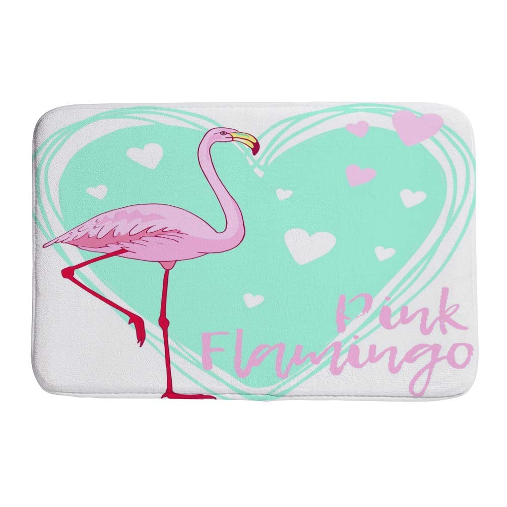 Tapis de salle de bain flamant rose grand format lavable et tapis de douche épais