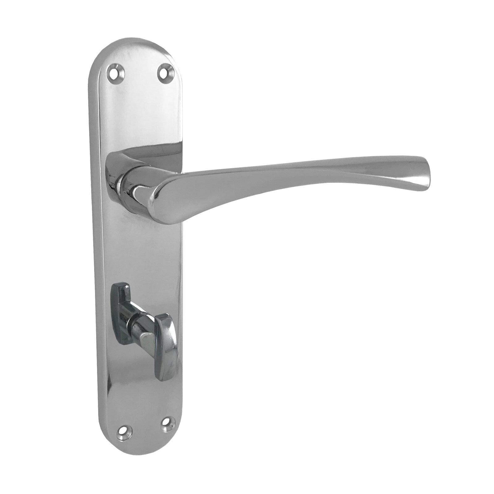 Golden Grace Astrid Bathroom Door Handles On Backplate Polished Chrome Finish