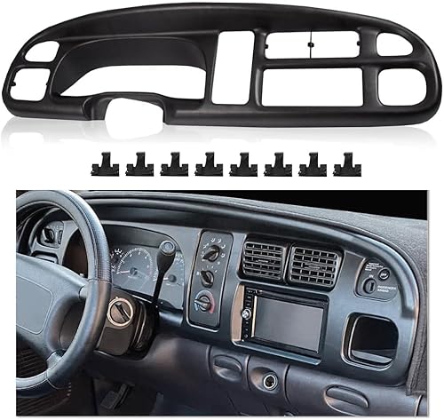 Nuevo bisel de plástico para tablero compatible con Dodge Ram 1998-2001 15001998-2002 Dodge Ram 2500 Ram 3500 Dashboard Instrument Cluster