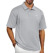 Lexiart Mens Golf Polo Loose Fit Midweight Short Sleeve Moisture Wicking Collared Shirt M-3XL