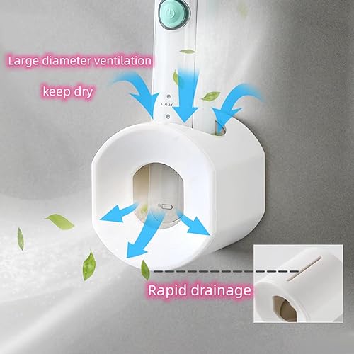 Vista 4 de Porta cepillos de dientes eléctricos para baño, soportes para cepillos de dientes montados en la pared para la ducha, ahorro de espacio, organizador