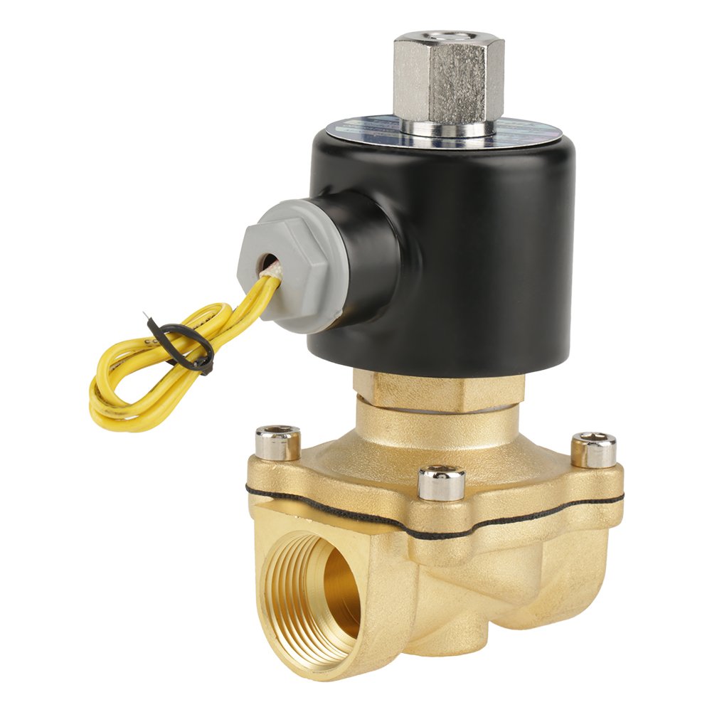 Yanmis Light Brass Solenoid Valve, Dc 12V G3/4" N/O Normally Open Type Electrical Magnetic Control Switch Brass Solenoid Valve For Water Air Oil