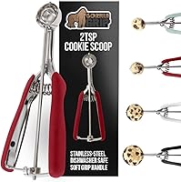 Vista 11 de GORILLA GRIP Cuchara para galletas de acero inoxidable sin BPA, cuchara #60 de 1 cucharada, mango de agarre suave, fácil liberación de alimentos