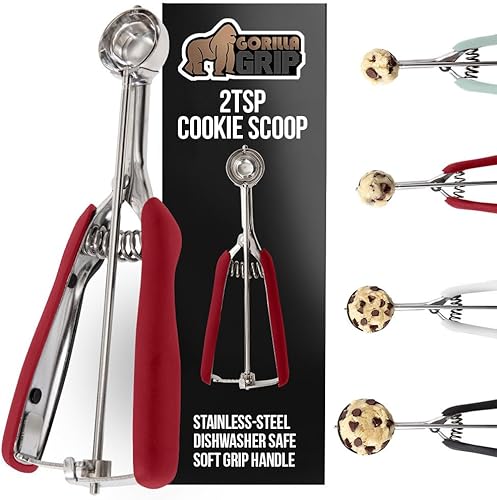 Miniatura 23 de Gorilla Grip - Cuchara con resorte de acero inoxidable de alta calidad, para frutas, galletas y helados, cuchara mediana talla 30 de 2 cucharadas