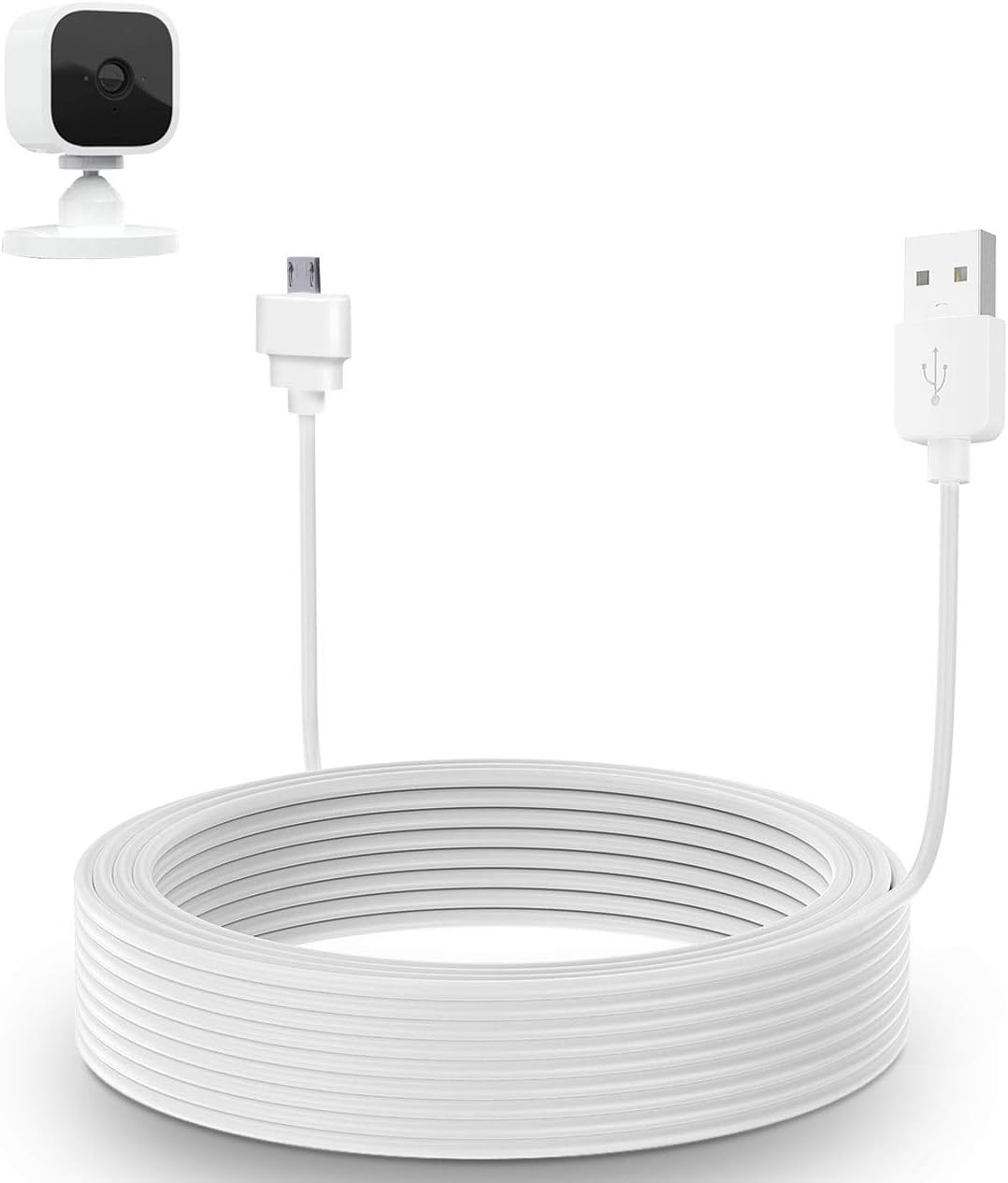 Koroao 30ft/9m USB Charging Cbale for Blink Mini, Power Supply Extension Charger Cable Comepatible with Blink Mini Indoor Plug-in Camera for Continuous Faster Charging
