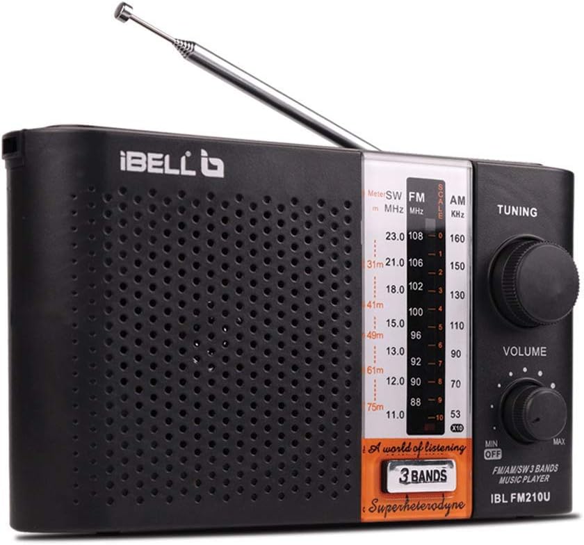 iBELL FM210U Portable FM Radio with USBSDMP3 Player & Dynamic Speaker