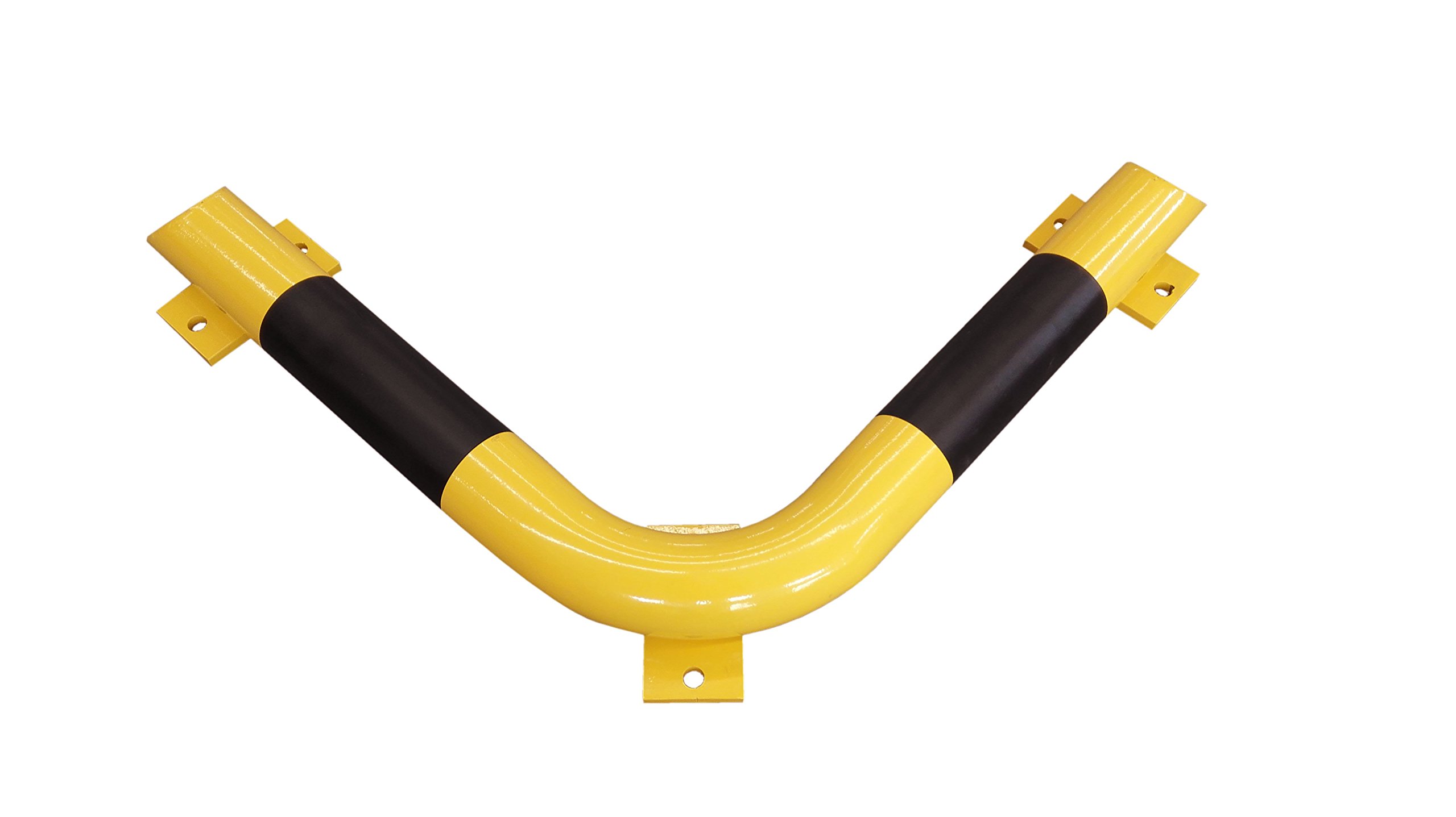 RSBA-ECK Bordure de protection anti-choc, angulaire, diamètre 76 mm acier de qualité, Lxl : 638 mm x 638 mm, jaune/noir