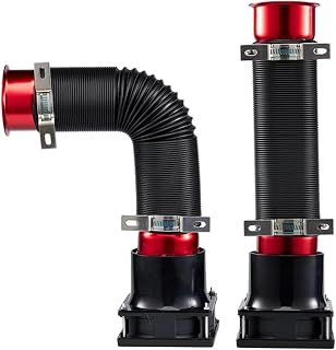 Obokidlyamor 2PCS Simulation Turbine Intake Pipe Wind Sense Simulator Wind Speed Change on Steering Wheel of Racing Game PC USB for Logitech/Thrustmaster/fanatec G923 G920 G29 Intake Pipe (Red)