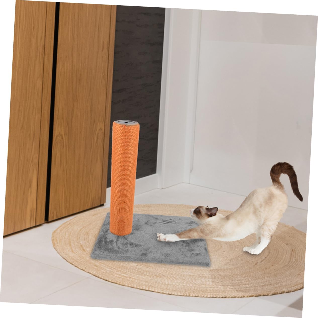 Mikikit 2pcs Thick Jute Rope Cat Scratch Post Indoor Cat Scratcher for Exercise Claw Grinding