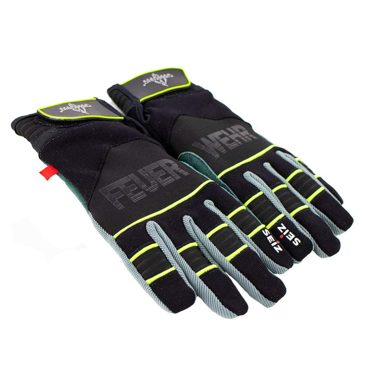 FIRE & FIGHT Streetwear® Feuerwehr TH Handschuhe Herren EXTRICATION | SEIZ Technical Gloves | Rindvollleder & KEVLAR® Futter | EN 388:2016 | Schwarz Grau Neongelb bei Günstiger Preis