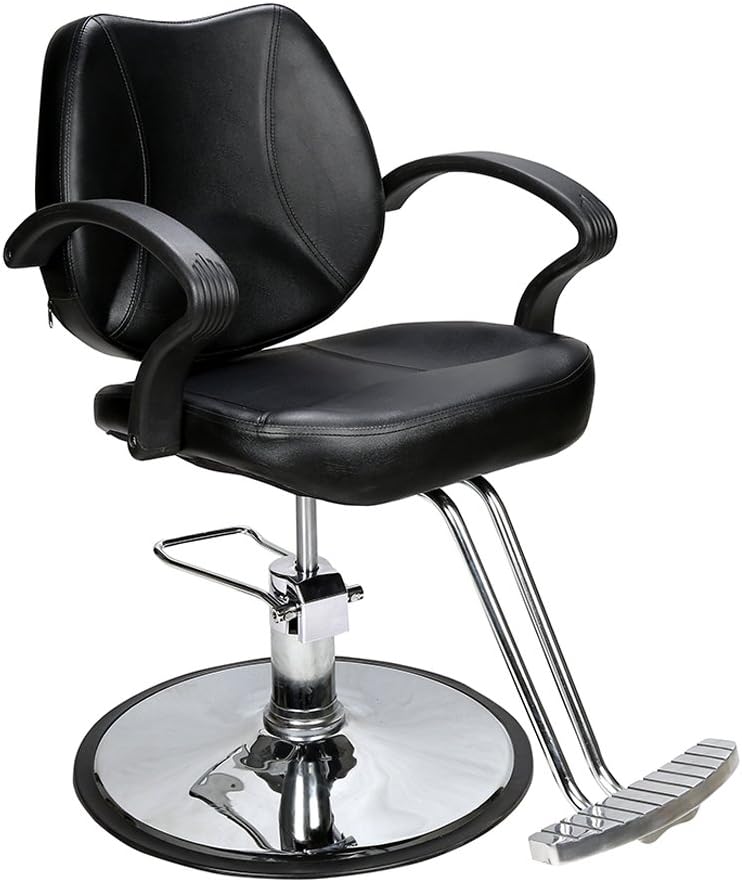 BarberPub Hydraulic Hair Salon Chair Beauty Salon Spa Barber Chair for Hair Stylist Makeup Chair 2057 (Black)