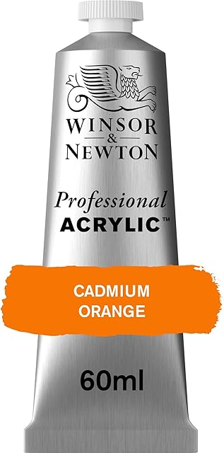 Winsor & Newton Professional Acrylic Paint, Cadmium Orange, 60 ml Tube