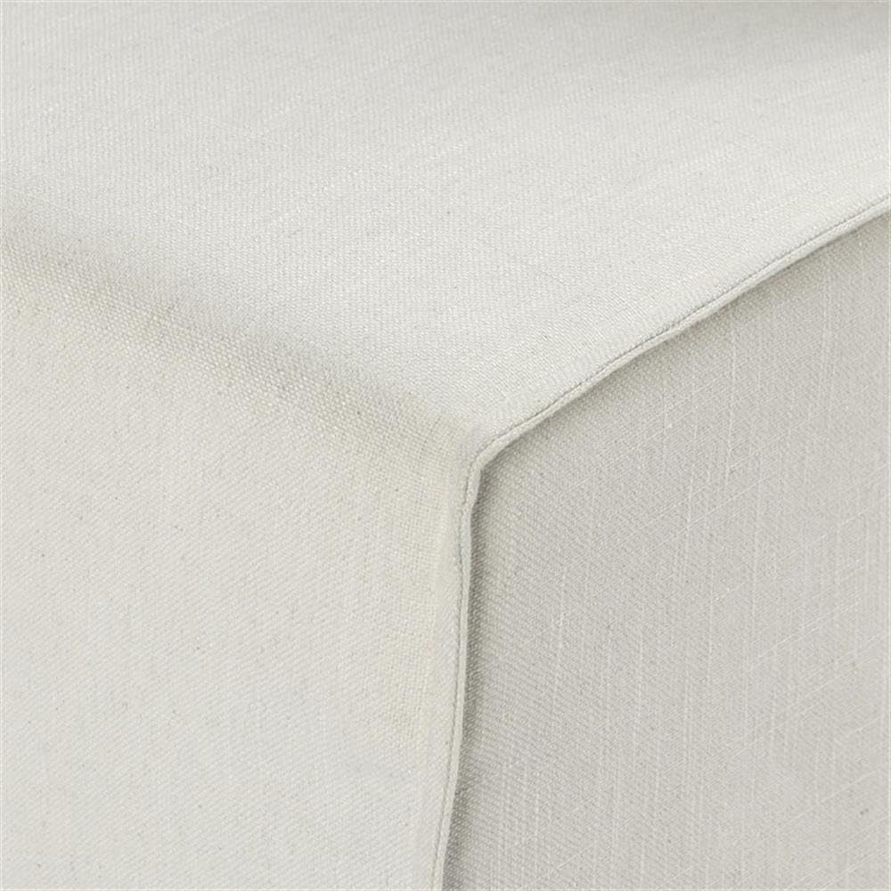 Pemberly Row Upholstered Parsons Dining Chairs, Set of 2, White Fabric Slipcovers, Solid Birch Wood Legs, 20.75 in Seat Height, Removable Covers, Modern Farmhouse Style Dining Room Seating