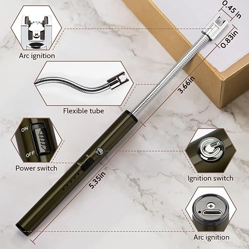Miniatura 3 de Encendedor de arco flexible, encendedor de velas USB, encendedor de plasma, recargable, resistente al viento, encendedor largo para el hogar,