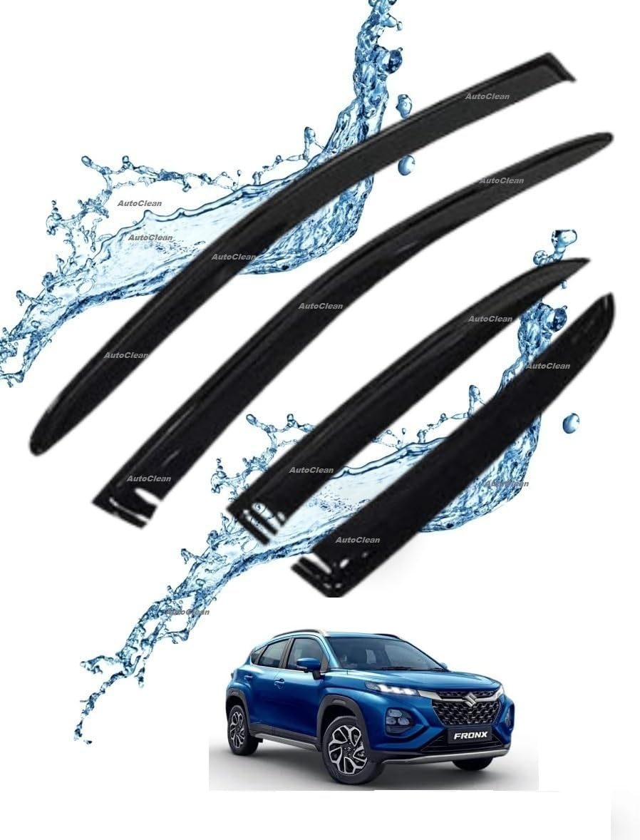 Autoclean Car Window Door Visor Rain Guard Side Wind Deflector Unbreakable Injection Moulded Compatible for Maruti Fronx All Variants (4 Pieces Set)