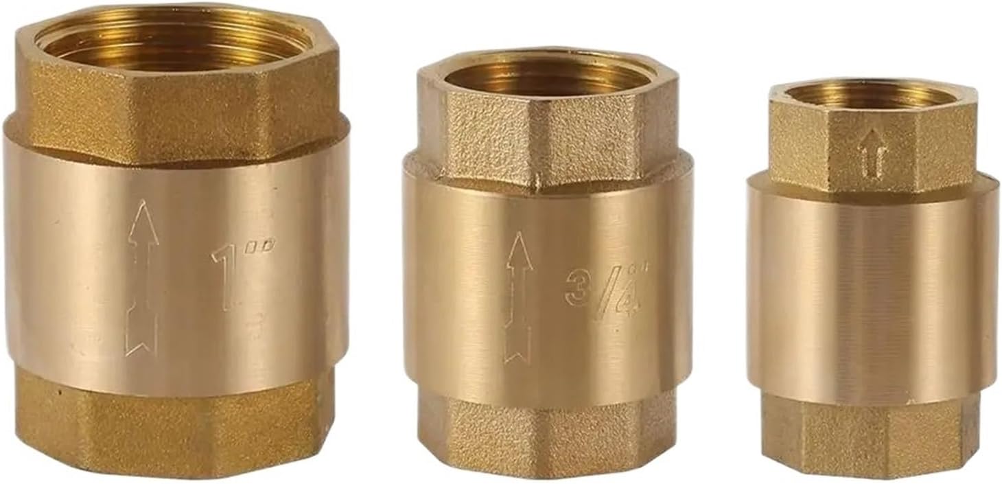 1Pcs Brass Check Valve In-Line Spring 1-Way Valve 1/2" 3/4" 1" 2" DN15 DN20 DN25(DN20 G3-4)