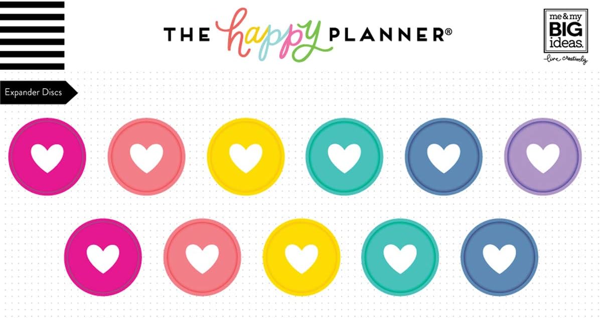 Me & My Big Ideas Happy Planner 2022 Multicolor Plastic Expander Discs (11 Discs, 1.75 inches)