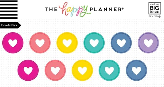 Me & My Big Ideas Happy Planner 2022 Multicolor Plastic Expander Discs (11 Discs, 1.75 inches)