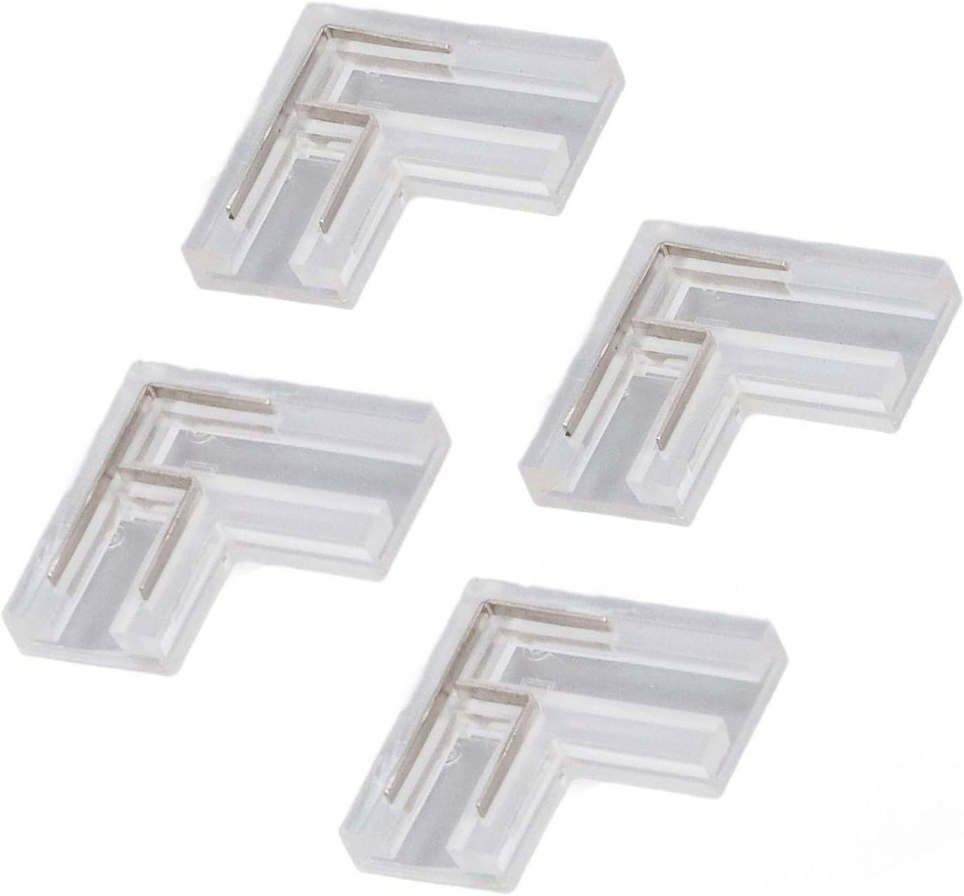 20Pcs 8mm FCOB COB Connector, Transparent L Shaped 2 Pin for Single Color LED Strip, ABS Material, Connection, Wide Compatibility, to Operate Without Soldering