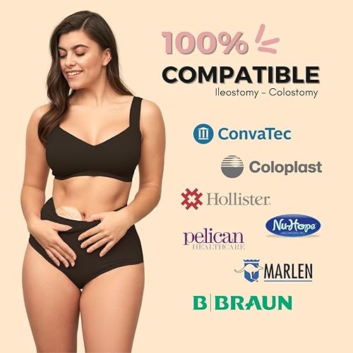 Miniatura 4 de SIIL Ropa interior de ostomía básica para mujer  Negro para fundas de bolsas de ostomía, fundas de estoma para bolsas de ostomía  Fabricado en Europa