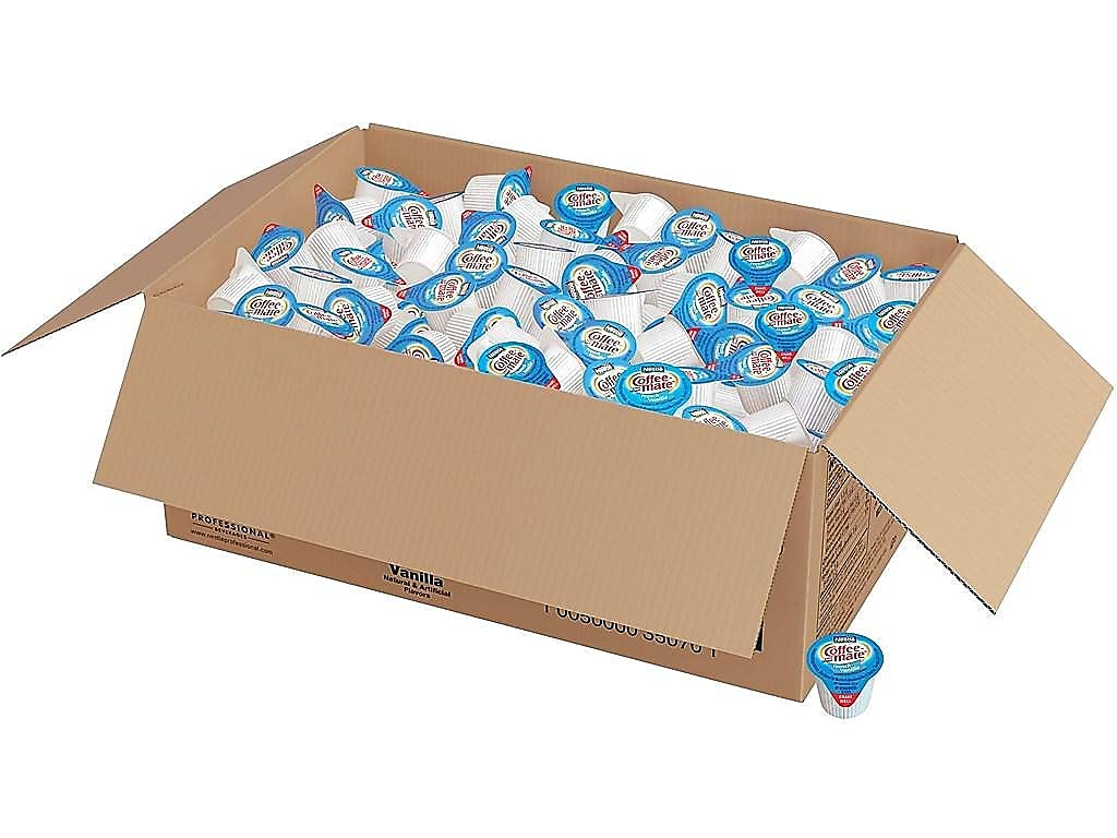 Coffee-mate 35070 Liquid Coffee Creamer, Mini Cups, French Vanilla, 180/Box
