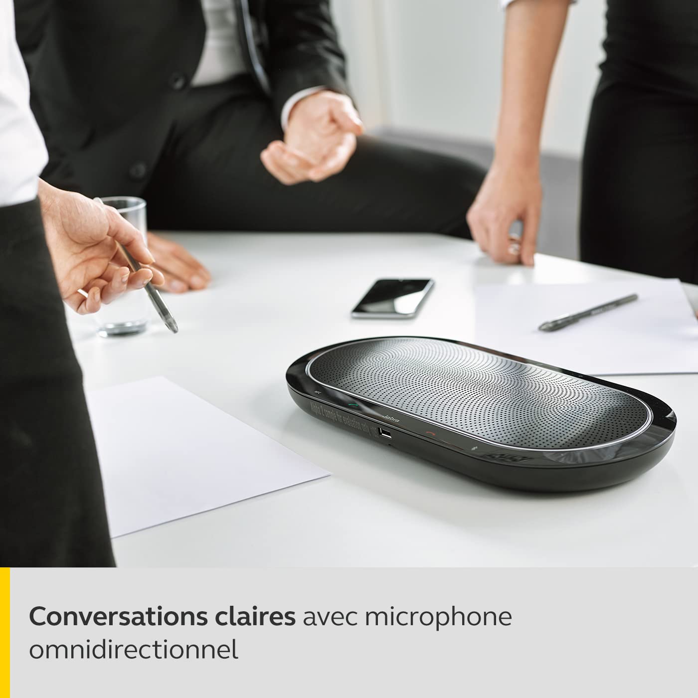 Jabra Speak 810 Enceinte pour Conférence Microsoft pour Grandes Réunions avec Adaptateur Bluetooth et Câble USB-A Intégré – Compatible avec Ordinateurs Portables, Smartphones et Tablettes