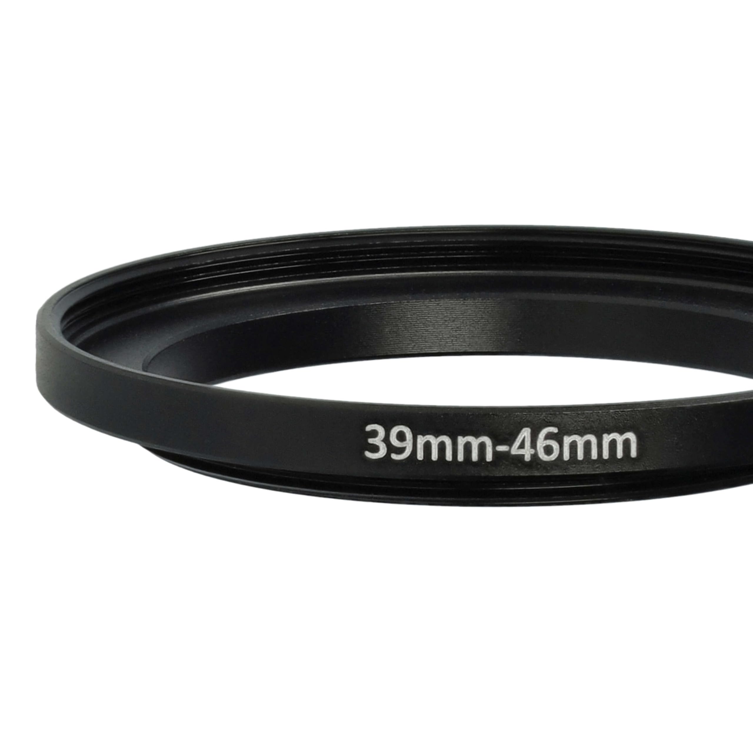 vhbw Adapter pierścieniowy Step-Up od 39 mm do 46 mm do obiektywu aparatu - adapter filtra, metal, czarny