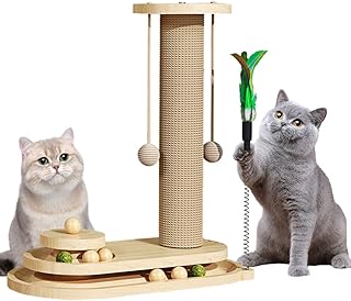 Anyingkai Interactive Wooden Cat Toy, 4-in-1 Wooden Cat Toy, Wooden Ball Cat Carousel, Intelligence Toy for Cats Wood, Wooden Cat Toy (2, B) product image