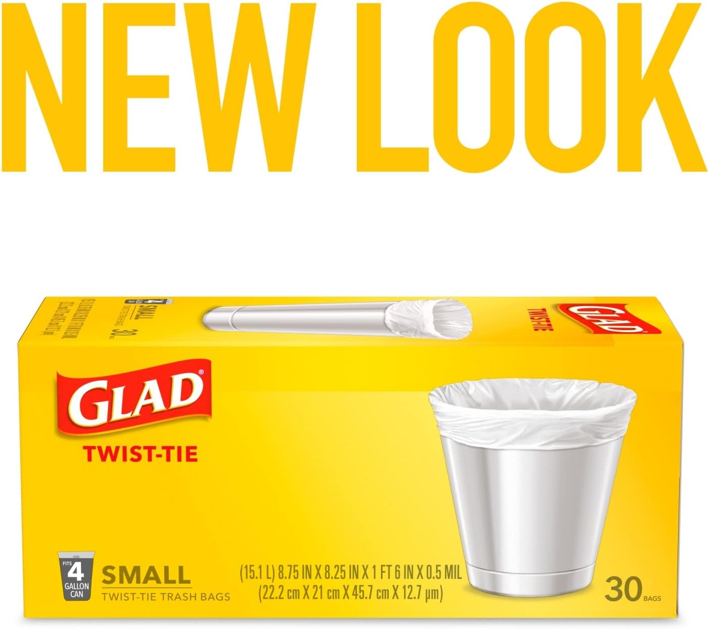 Glad Small Trash Bags - 4 Gallon - 30 Count (Pack of 6)