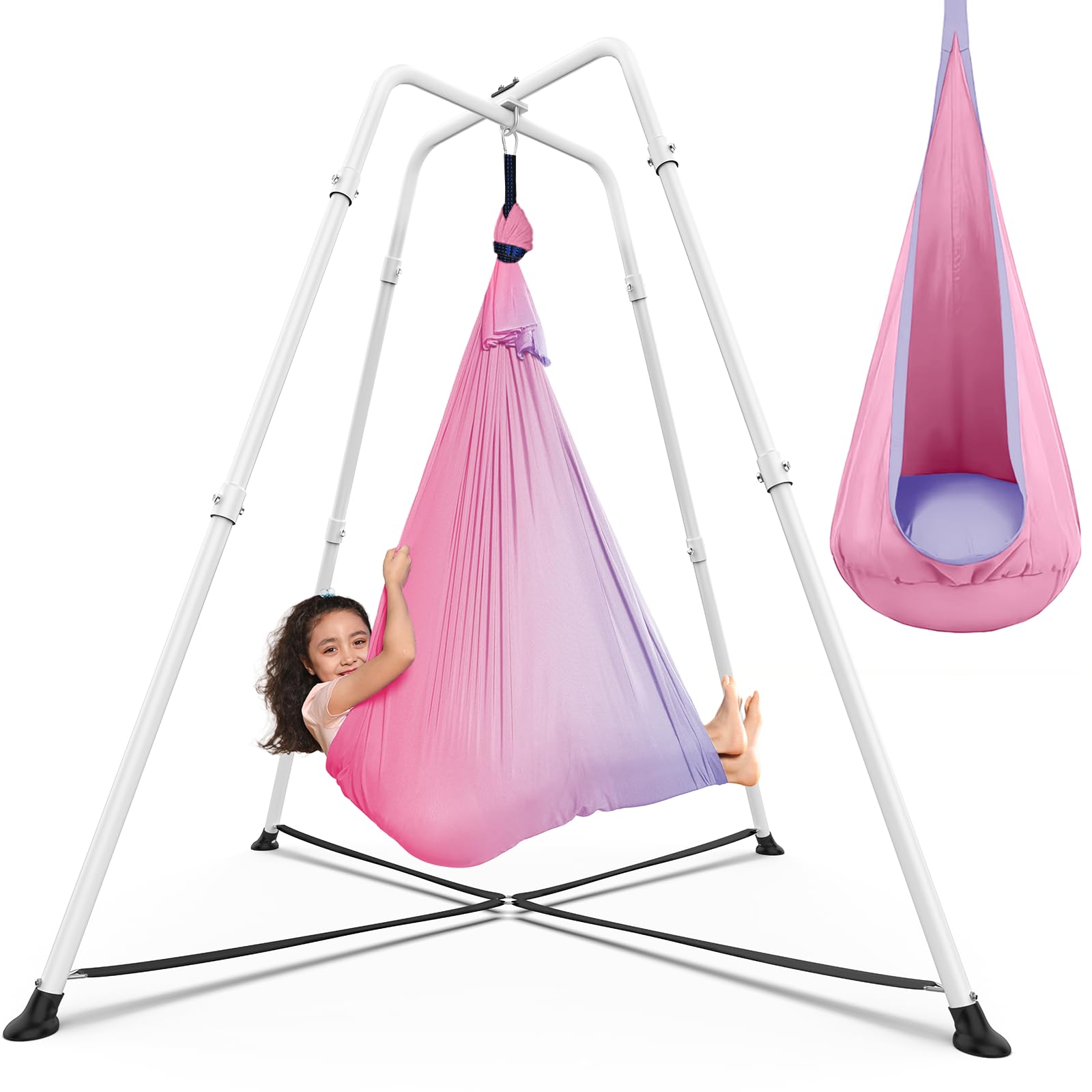 Amazon.com: Swing Stand with Sensory Swing & Pod Swing, X-Shaped