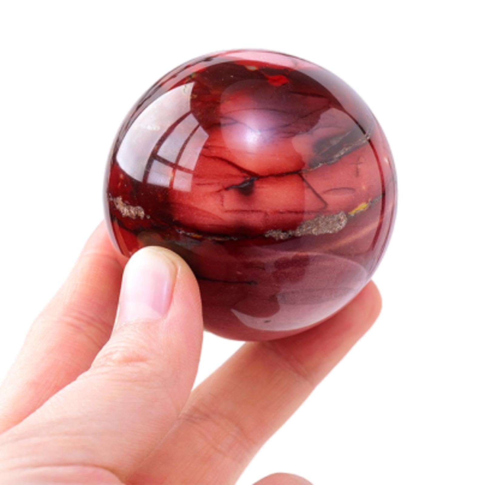 PKNVKZIDK Egg Yolk Stone Crystal Ball Ornaments Polished Home Office Desk Decoration Crafts,45~50mm